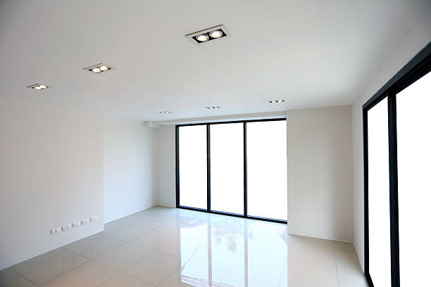 istock white room emply in Warm white LED light 637651678