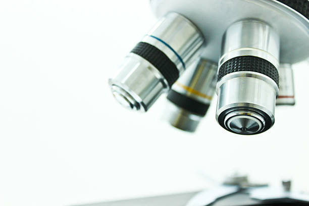 istock Objective Lens of Microscope Isolated on the White Background 637663502