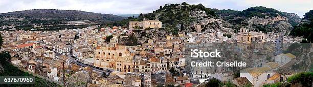 Panoramic View Of Scicli From The Church Of San Matteo Stock Photo - Download Image Now