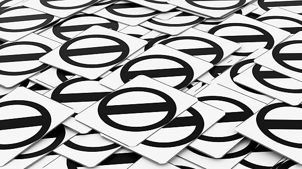 istock Pile of Simple Negative Street Signs 637671124