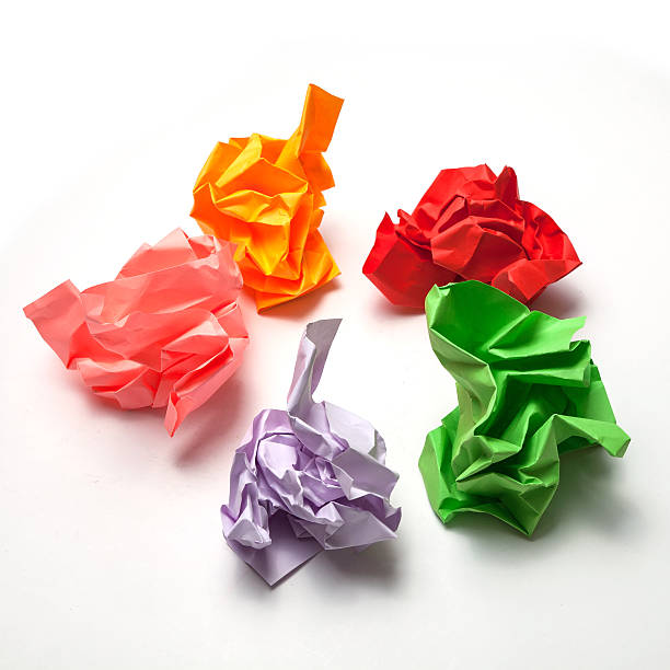 istock five colorful crumpled paper balls isolated on white 637675356