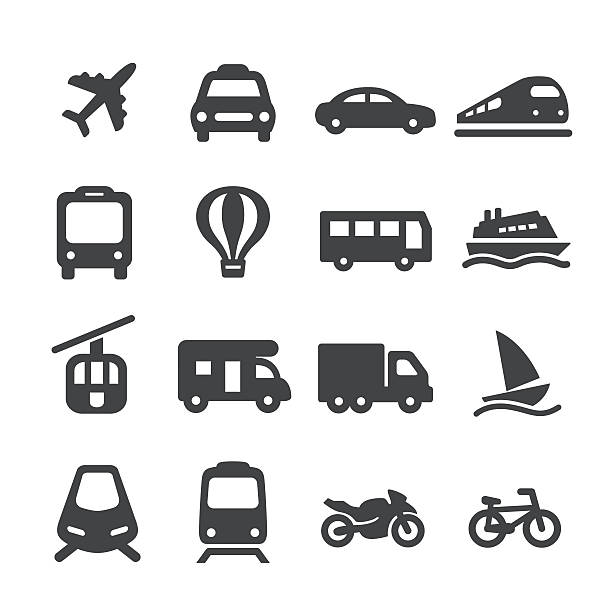 transportation icons set - acme series - 車站 幅插畫檔、美工圖案、卡通及圖標