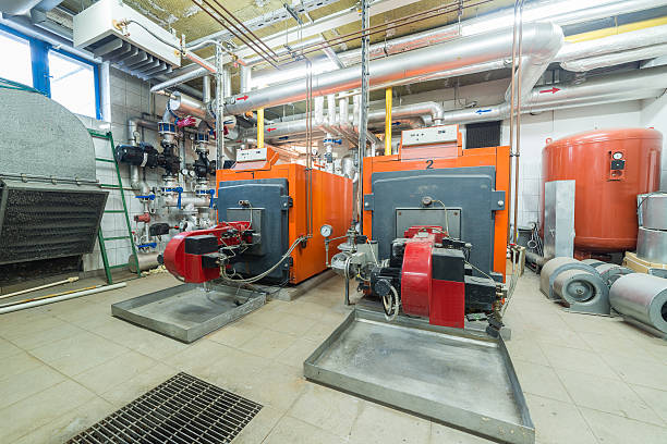 impianti di combustione - giant boilers foto e immagini stock