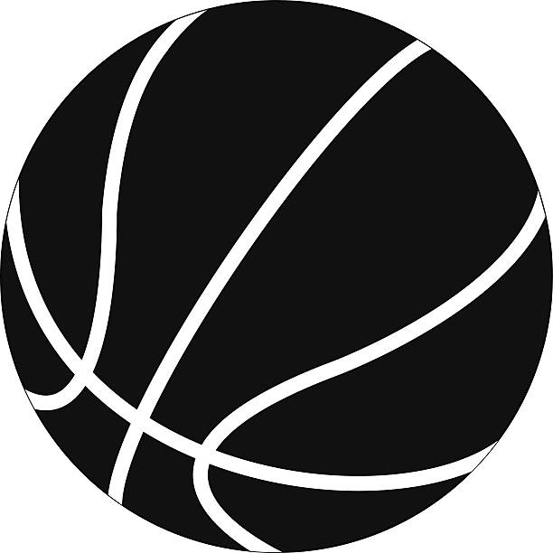 バスケットボールボール。黒のアイコン。白い背景に分離されたベクターイラスト - basketball black background nobody isolated点のイラスト素材／クリップアート素材／マンガ素材／アイコン素材