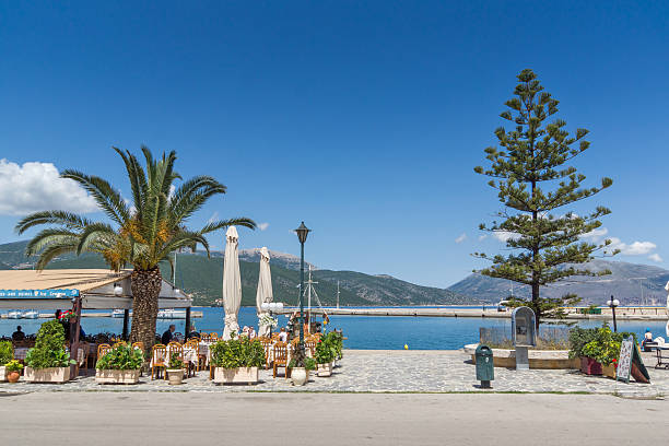 Sami, Kefalonia, Greece, May 26 2015:  Port of town of Sami Sami, Kefalonia, Greece - May 26 2015:   Panorama of Port of town of Sami, Kefalonia, Ionian islands, Greece lixouri stock pictures, royalty-free photos & images
