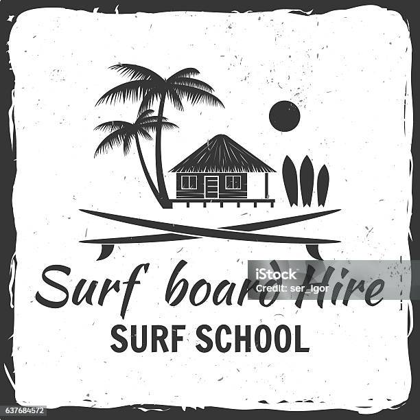 Surf Board Hire Concept Stock Illustration - Download Image Now - Cut Out, Illustration, No People