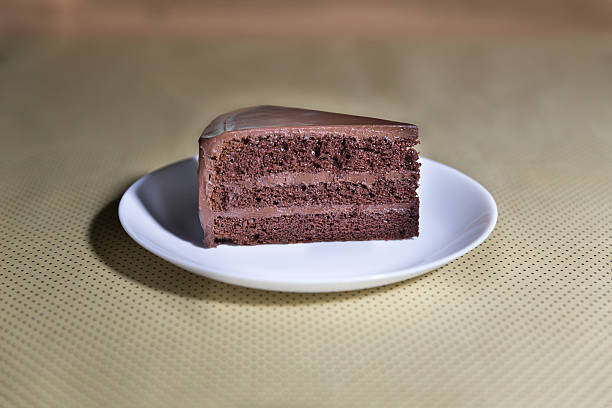 istock Delicious dark chocolate cake in white plate 637687222
