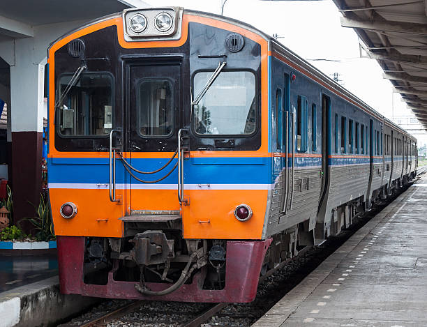 istock Old diesel railcar for the local train. 637688816