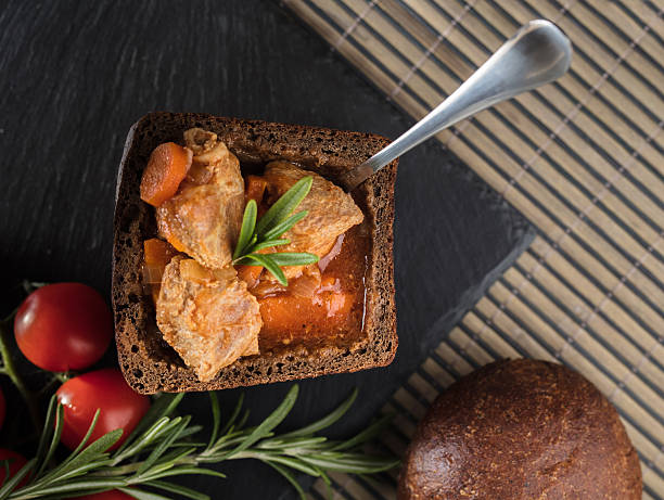 goulash with pieces of meat