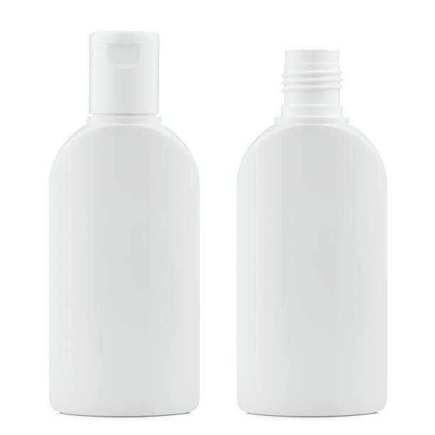istock Blank white plastic cosmetics, shampoo or gel bottle 637691674