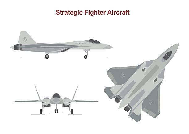 samolot wojenny na białym tle. - military airplane stock illustrations