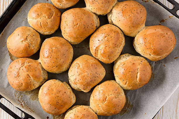 istock Homemade bread buns with poppy seeds. 637693656