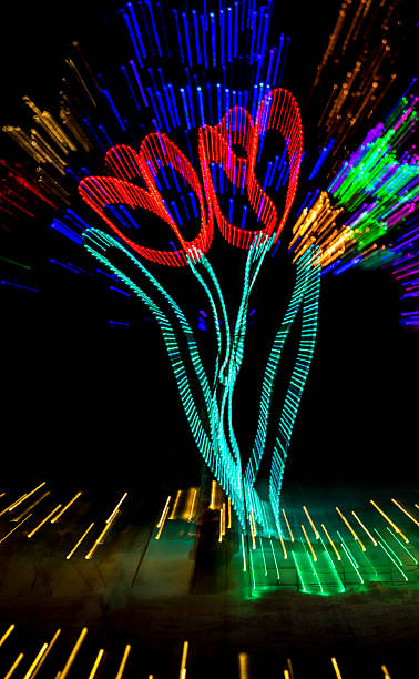 istock Christmas lights form colorful flowers 637696702