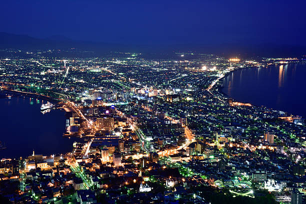 istock Hakodate mountain night scape Hokkaido Japan 637696920