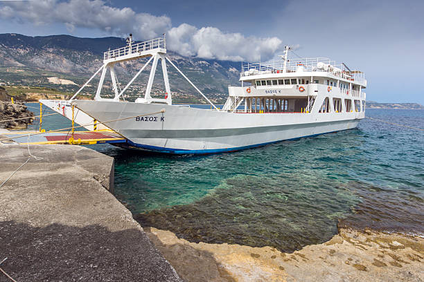 Pesada, Kafalonia, Greece, May 26 2015: Port of town of Sami Pesada, Kafalonia, Greece - May 26 2015:  Panorama of Port of town of Sami, Kefalonia, Ionian islands, Greece lixouri stock pictures, royalty-free photos & images