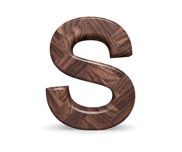 istock 3D decorative wooden Alphabet, capital letter S 637697578