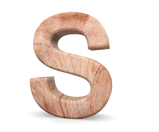 istock 3D decorative wooden Alphabet, capital letter S 637698700