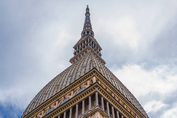 Turin, Italy - November 13, 2016: Low angle view of the Mole Antonelliana, the symbol of the city. 