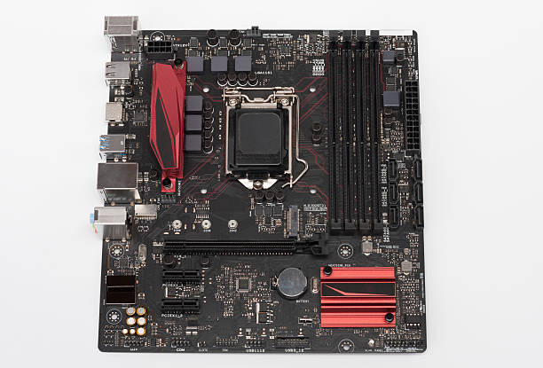 istock Modern, new, motherboard isolated on white background 637702710