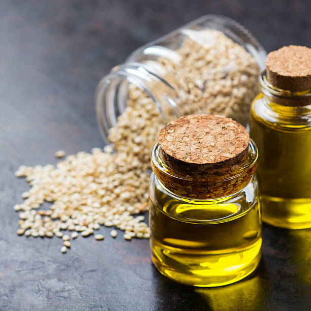 istock Sesame oil and seeds for healthy eating 637706690