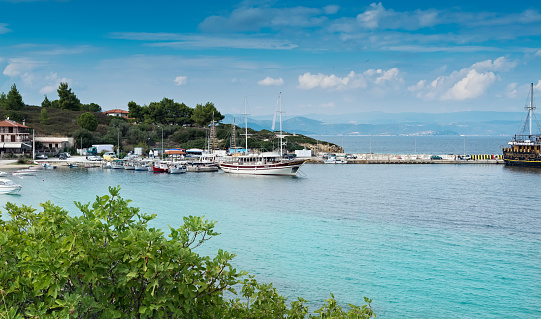 Ormos Panagias harbor in Sithonia, Greece