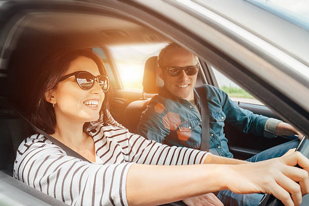 istock Happy couple goes by the car 637710022