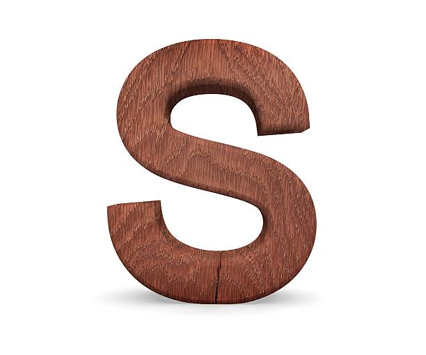istock 3D decorative wooden Alphabet, capital letter S 637710396