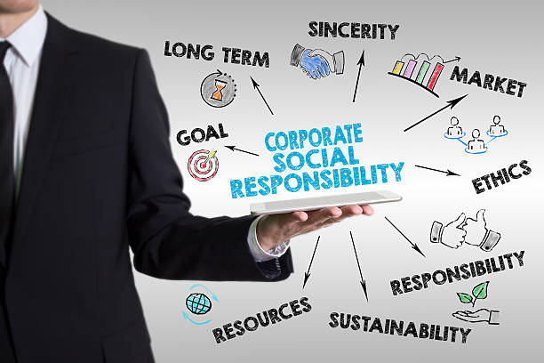 istock Corporate Social Responsibility Concept. Man holding a tablet computer 637710936