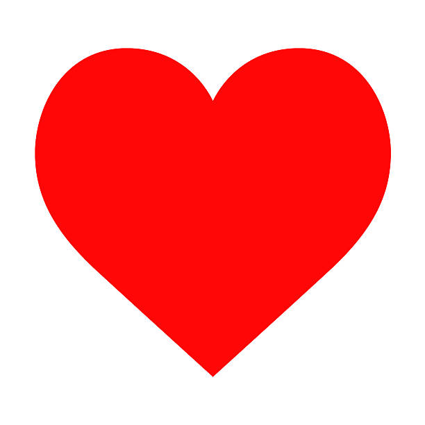 Red heart siolated on white background.