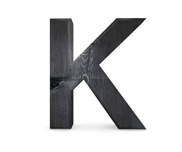 istock 3D decorative wooden Alphabet, capital letter K 637712188