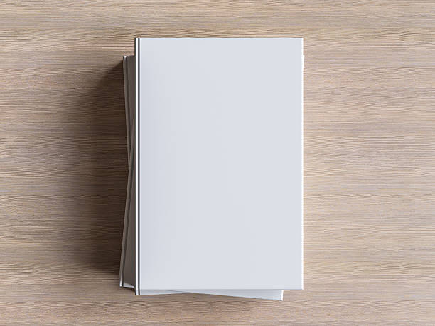 istock Blank book cover on textured wood background. 3D illustration 637712672