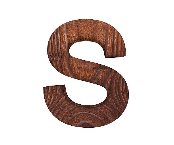 istock 3D decorative wooden Alphabet, capital letter S 637714906