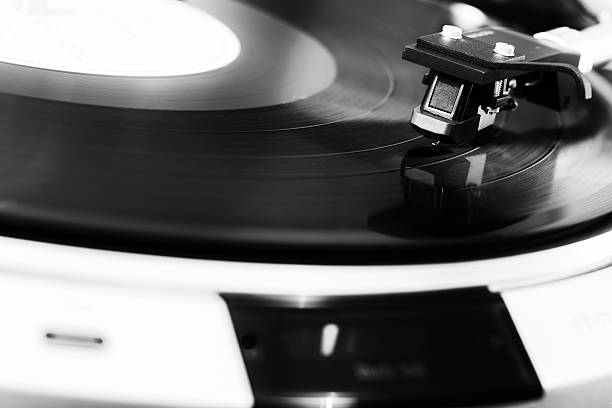 istock turntable black vinyl Headshell Cartridge closeup 637714982