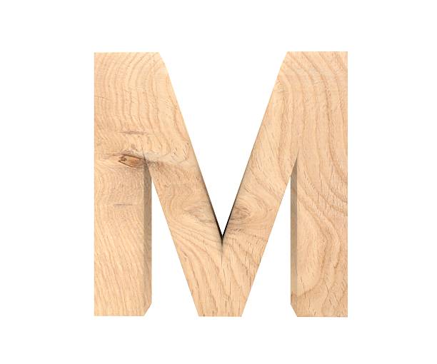 istock 3D decorative wooden Alphabet, capital letter M 637715128