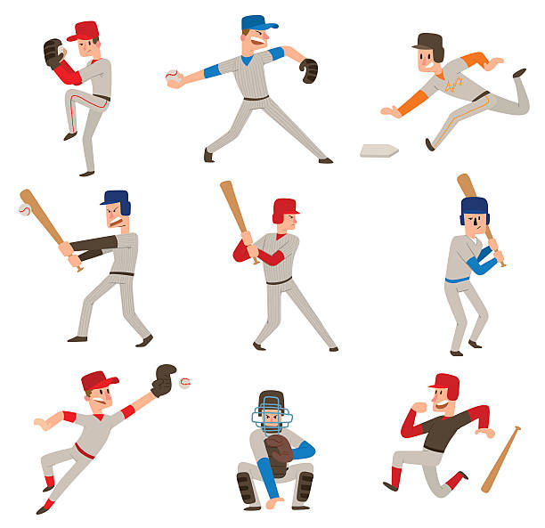 ilustrações, clipart, desenhos animados e ícones de ícone vetorial do jogador de beisebol. - baseballs catching baseball catcher adult