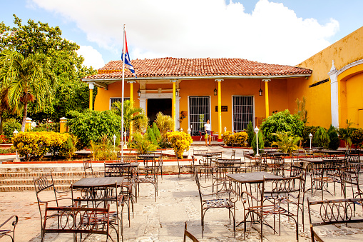 Trinidad, Cuba - December 18, 2016: The Casa de la Musi­ca is a popular music venue and restaurant in Trinidad / Cuba.
