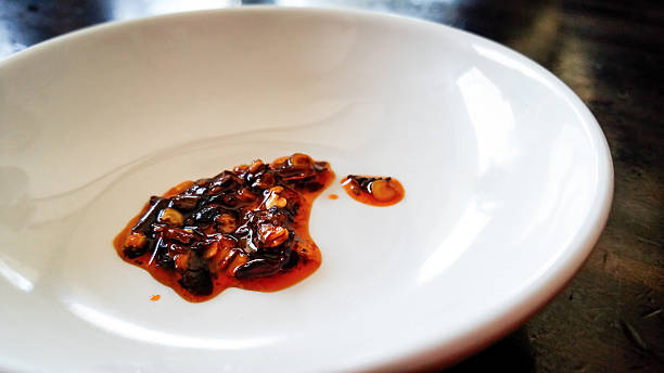 istock Satay and dried chilli sauce on a small saucer 637722244