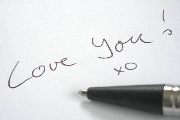 istock Love You note written with ball pen 637724682