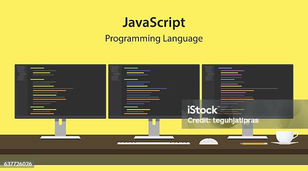 excerpt from: javascript for programmers codeproject... Illustration Of Javascript Programming Language Code Displayed On Three ...