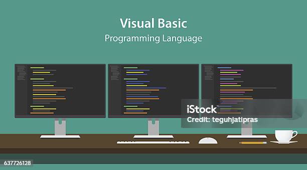Illustration Of Visual Basic Programming Language Code Displayed On ...