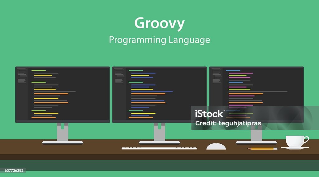 Illustration Of Groovy Programming Language Code Displayed On Three ...