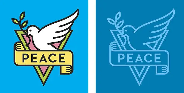 Vector illustration of Dove of Peace Logo