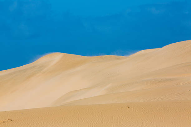 Sand dunes of Plage Oued Chbika, in the southwestern part of Morocco on the Atlantic coast