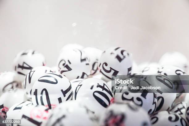 Group Of Black And White Lottery Balls Stock Photo - Download Image Now - Lottery, Lottery Balls, Chance