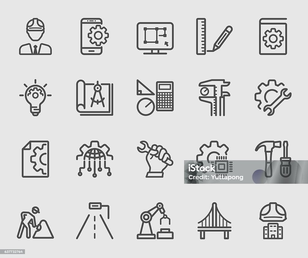 Icono de ingeniería - arte vectorial de Ícono libre de derechos