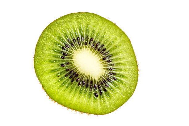 istock Ripe kiwi slices isolated on a white background 637734828