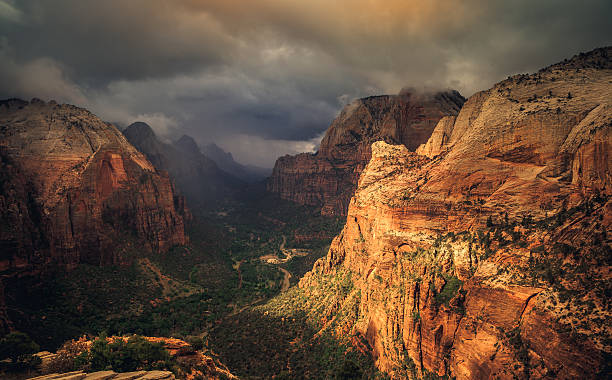 Clouds Descending on Angels Landing Summit, Zion National Park, Utah