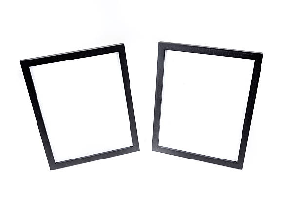 istock Two black picture frames isolated on a white background 637739306