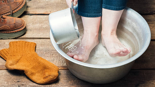 istock Feet in basin for footbath 637739564