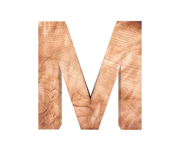 istock 3D decorative wooden Alphabet, capital letter M 637745154